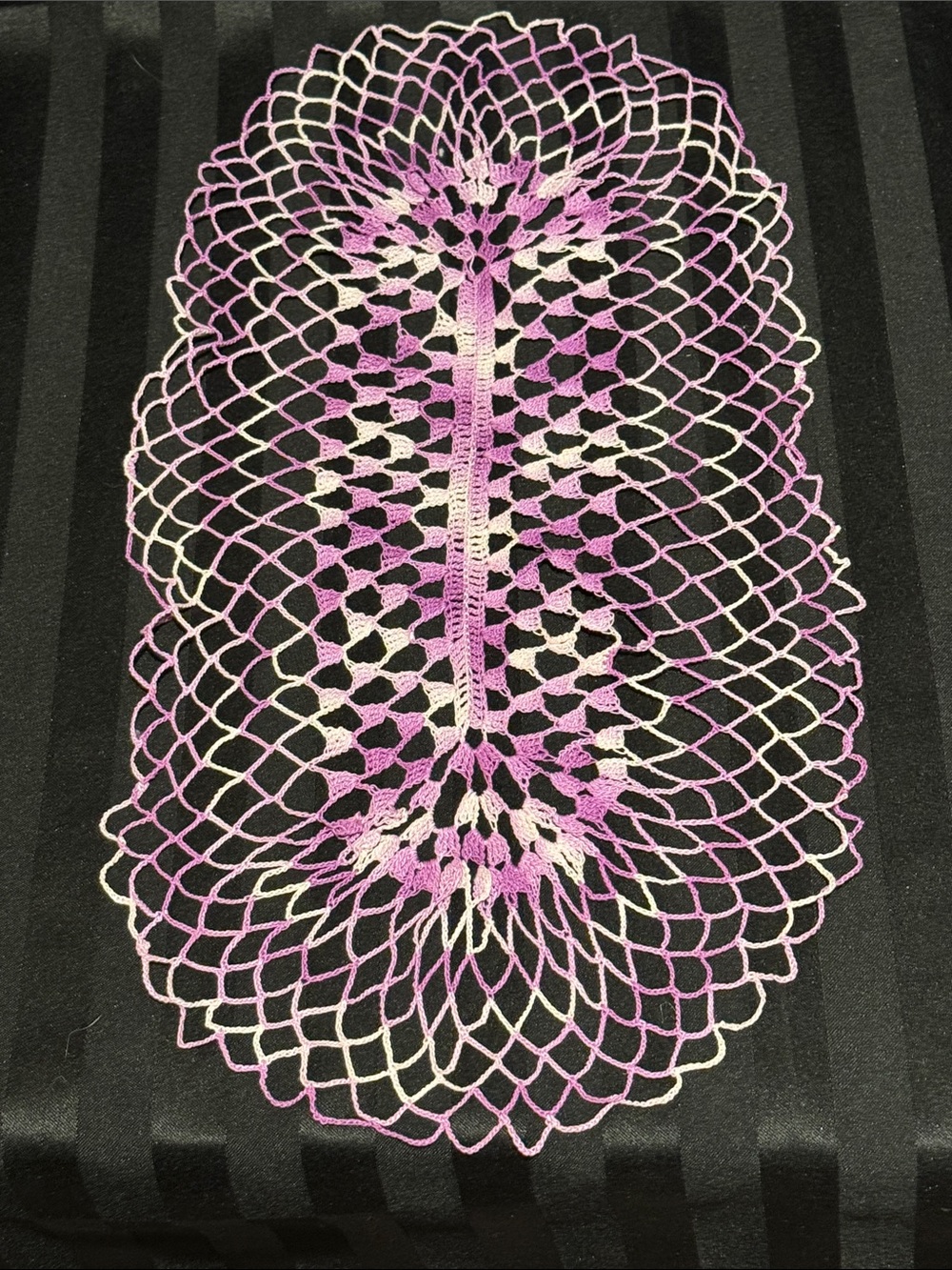 Crocheted Doily in Lavender and White